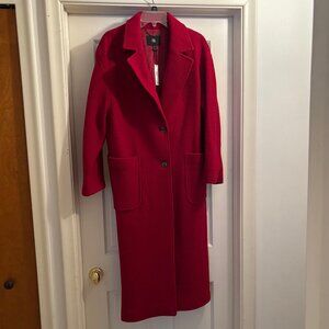 NWT Banana Republic Boiled Wood Long Coat-Red